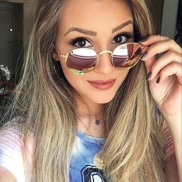 Ray-Ban Accessories - LIKE NEW Ray-Ban Round Metal Pink Mirror Flash RB3447 Sunglasses Men and Women